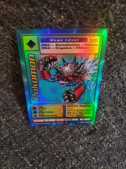 Vintage Digimon CCG Battle Series 1 Major Holo Shift Error Card Pukumon ST-40S - Image 4