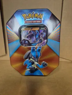 Empty Pokemon TCG: Sword & Shield V Tin Lucario Card 027/073 Champions Path Incl - Image 1
