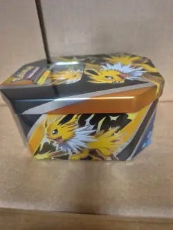 Empty Pokemon TCG: Sword & Shield V Tin Jolteon SWSH151 Black Star Promo Card In - Image 3