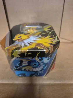 Empty Pokemon TCG: Sword & Shield V Tin Jolteon SWSH151 Black Star Promo Card In - Image 5