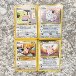 Pokemon TCG Neo Genesis Jungle 4 Card Lot - Clefairy, Cleffa, Clefable - Image 1