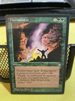 Magic The Gathering Thermokarst Ice Age Sorcery Green Uncommon 1995 Ken Meyer J… - Image 1
