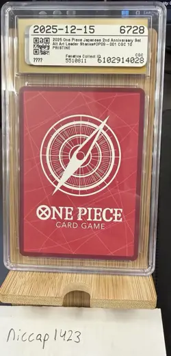 2025 Bandai One Piece Shanks Leader CGC 10 Alt Art 2nd Anniv OP09-001 - Image 2