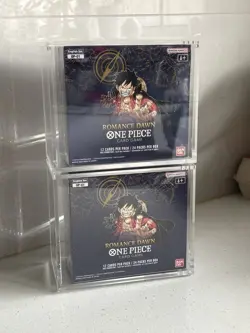 One Piece EN OP-01 Romance Dawn Blue Bottom Booster Box Sealed w/ Acrylic Case - Image 2
