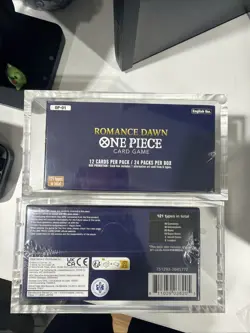 One Piece EN OP-01 Romance Dawn Blue Bottom Booster Box Sealed w/ Acrylic Case - Image 4