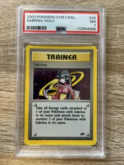 2000 Pokemon TCG Sabrina Trainer Card Gym Challenge PSA 7 20/132 Holo Vintage - Image 1