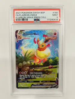Flareon VMAX SWSH180 SWSH: Sword & Shield Promo Cards Holo PSA 9 - Image 1