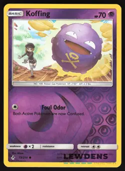 Koffing - 73/214 - Reverse Holo Common - Unbroken Bonds - Pokemon Card - Image 1