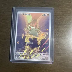 Phanpy Pokemon Card Headbutt Basic 080 HP in Protective Case - Image 1