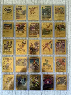 Lot Of 25 Gold Foil Fan Art Pokemon Cards - Image 1