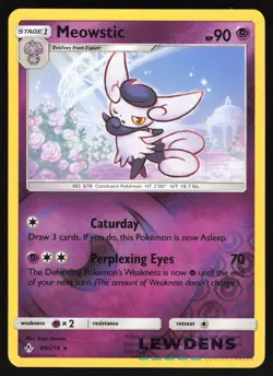 Meowstic - 80/214 - Reverse Holo Rare - Unbroken Bonds - Pokemon Card - Image 1