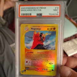 2003 Pokemon Skyridge Magcargo 18/144 Reverse Holo Graded PSA 9 Mint AA 111823 - Image 1