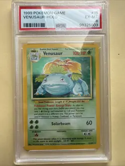 1999 Pokemon TCG Base Set Venusaur Holo Card 15/102 PSA 6 - Image 1