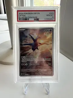 Pokemon 2024 Latios 203/191 Sv08 Surging Sparks Illustration Rare Holo PSA 10 - Image 2