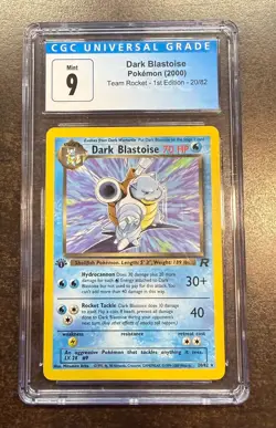 Pokemon Dark Blastoise (2000) Team Rocket - 1st Ed. 20/82 CGC 9 - Image 1