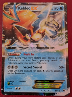 Keldeo EX 49/149 Holo Pokemon Card Boundaries Crossed Near Mint Condition - Image 1