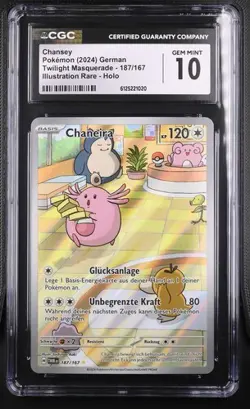 Chaneira Chansey Art Rare Deutsch 187/167 Near Mint Pokemon Karte PSA CGC 10 - Image 1