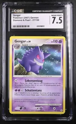 Gengar 27/130 Non-holo Diamond & Pearl Pokemon TCG PSA CGC 7.5 selten Deutsch - Image 1