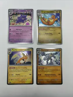 Pokemon TCG 151 Cosmos Holo Sam's Club Raichu Gengar Dragonite Machamp Set of 4 - Image 1