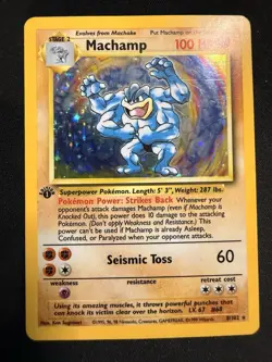 Machamp Holo Rare 1st Edition Base Set Pokemon TCG - Image 1