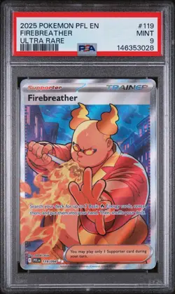 2025 POKEMON PFL EN-PHANTASMAL FLAMES ULTRA RARE #119 FIREBREATHER, PSA 9 - Image 1