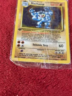 1999 Pokemon 1st Edition Base Set - Machamp- 8/102 Partially Sealed - Image 4
