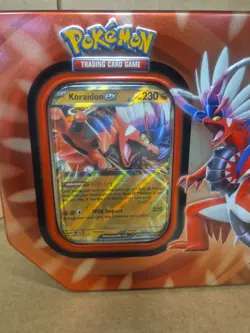 Empty Pokemon TCG: Paldea Legends Tin Koraidon SVP 029 Black Star Promo Included - Image 2