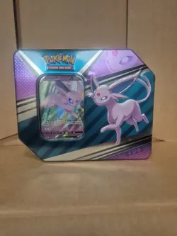 Empty Pokemon TCG: Sword & Shield V Tin Espeon SWSH201 Black Star Promo Included - Image 1