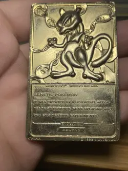 Pokemon 23K Gold Plated Mewtwo Trading Card 1999 Burger King Limited Edition - Image 2