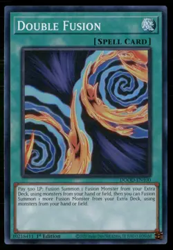 Double Fusion DOOD-EN100 Super Rare Yu-Gi-Oh 1st Edition Near Mint - Image 1