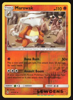 Marowak - 91/214 - Reverse Holo Rare - Unbroken Bonds - Pokemon Card - Image 1