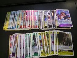 One Piece TCG 100 Rare card lot - some dups, some Jolly Roger Foils ENGLISH only - Image 1