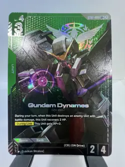 Gundam Card Game ST07-005 LR+ Gundam Dynames Alt Art Foil NM - Image 1