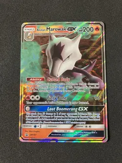 Alolan Marowak GX SM187 Ultra Rare Holo Promo Pokemon Card - Image 1