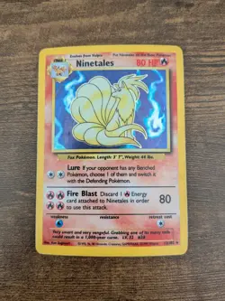 Pokemon TCG Ninetales Holo Rare Card 12/102 Base Set - Image 1