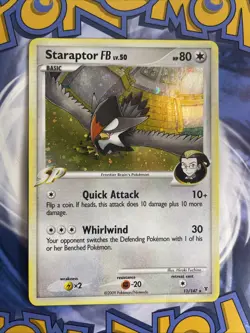 STARAPTOR FB LV. 50 Supreme Victors POKEMON Holo 2009 Trading Card 11/147 MP - Image 1