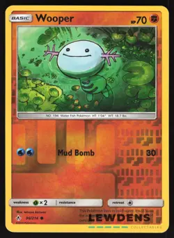 Wooper - 96/214 - Reverse Holo Common - Unbroken Bonds - Pokemon Card - Image 1