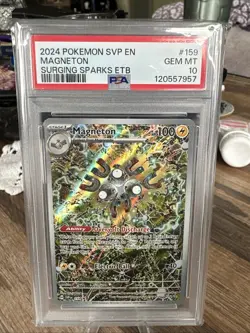 2024 Pokemon SVP EN Magneton Surging Sparks ETB #159 PSA 10 - Image 1