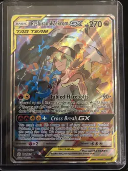 Pokemon TCG Reshiram & Zekrom GX Full Art Cosmic Eclipse 222/236 - Image 1