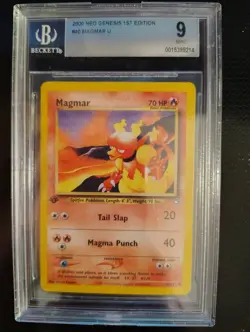 2000 POKEMON NEO GENESIS #40 MAGMAR 1ST EDITION BECKETT 9 - Image 1