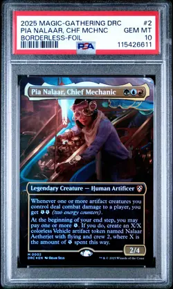 2025 MTG AETHERDRIFT COMMANDER BORDERLESS-FOIL PIA NALAAR, CHIEF MECHANIC PSA 10 - Image 1