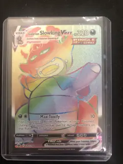 2021 POKEMON CHILLING REIGN GALARIAN SLOWKING VMAX 207/198 SECRET RARE RAINBOW - Image 1