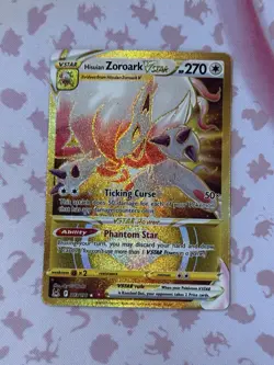 Pokemon TCG Hisuian Zoroark VSTAR Lost Origin 213/196 Gold Secret Rare Holo - Image 1