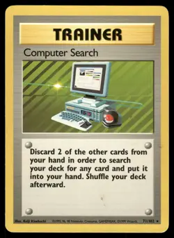 Computer Search 71/102 Rare Base Set Unlimited Pokemon Moderately Played - Image 1