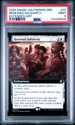 2025 MTG AETHERDRIFT COMMANDER EXTENDED ART #23 RENEWED SOLIDARITY PSA 9 - Image 1