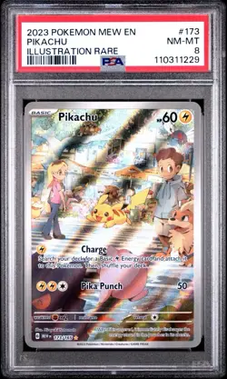 Pokemon Scarlet & Violet 151 Illustration Rare English Pikachu 173/165 PSA 8 - Image 1