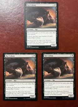 x3 NM Rat Colony - 101/269 C DOM - MTG Magic Never Played x3 - Image 1