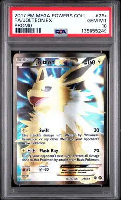Pokemon Jolteon EX 28a/83 Full Art Promo Mega Powers PSA 10 GEM MINT - Image 1