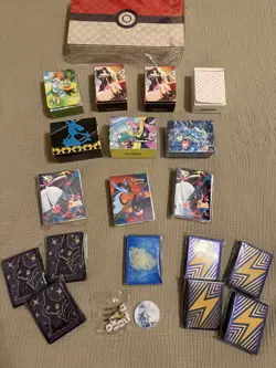 Pokemon Japan Post Stamp Box Iono Marnie Deck Boxes Sleeves Albums Lot - Image 1