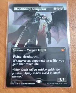Magic MTG Bloodthirsty Conqueror FDN 0318 Borderless Mythic - NM condition - Image 1